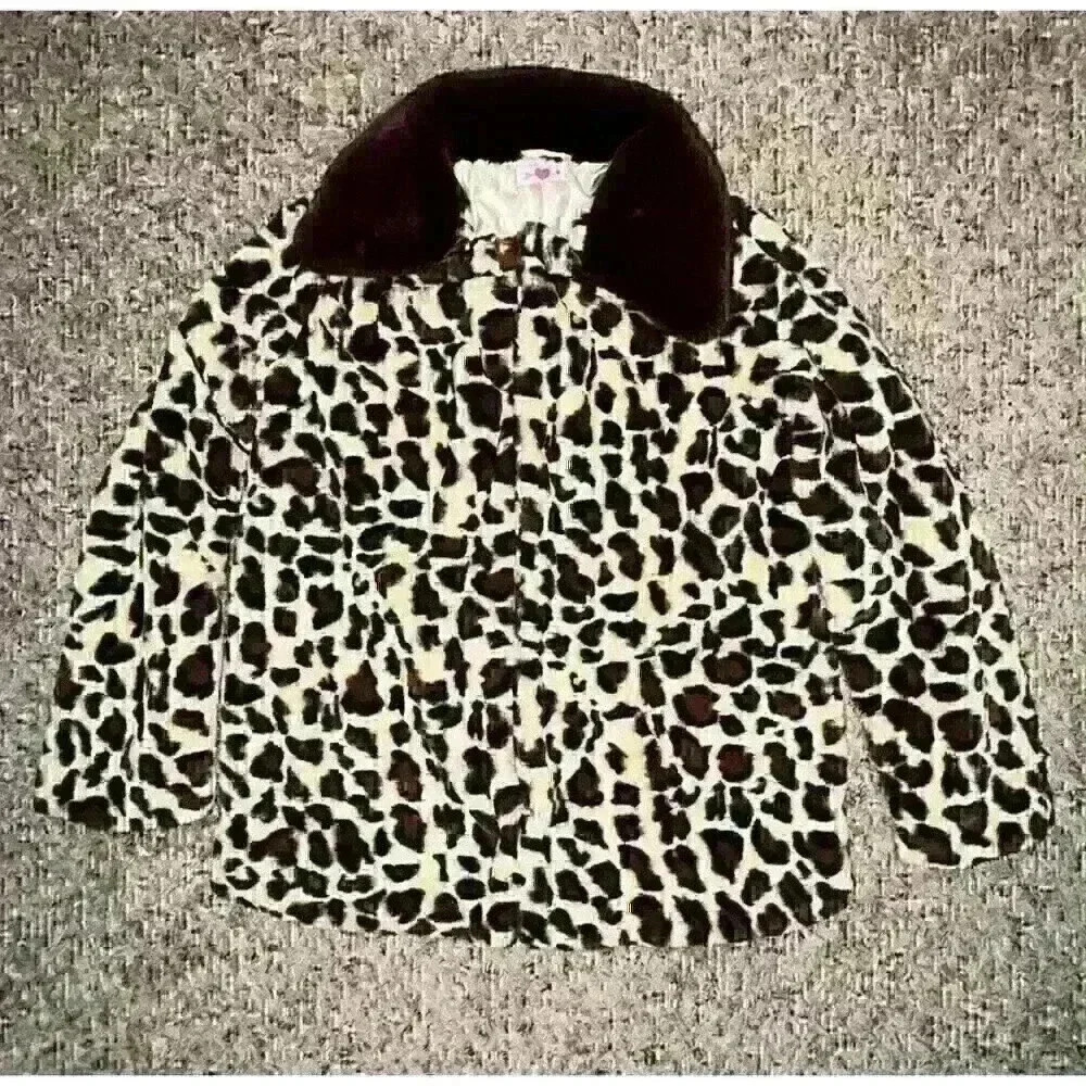 Buddy Love Mariah Jacket Faux Fur Leopard‎ Print Size Small